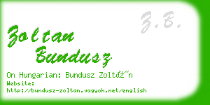 zoltan bundusz business card